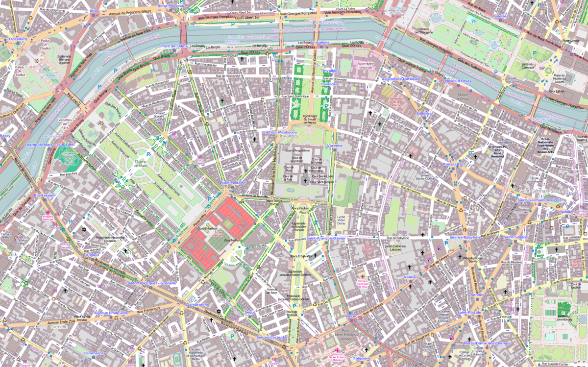 1200px 7e Arrondissement Paris France Open Street Map
