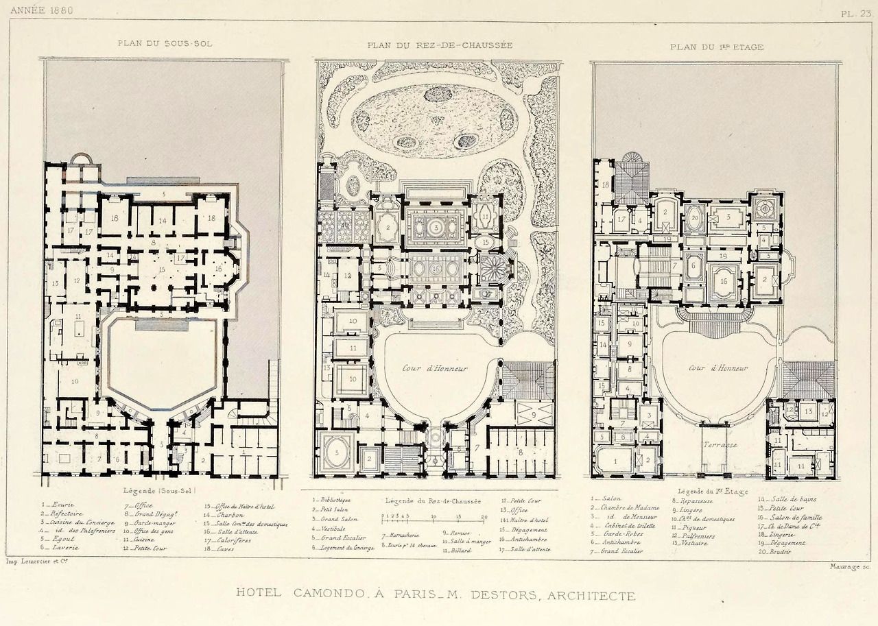 Jardin D Acclimatation Plan Nouveau Floor Plans Of the H´tel Abraham De Camondo Paris 1874