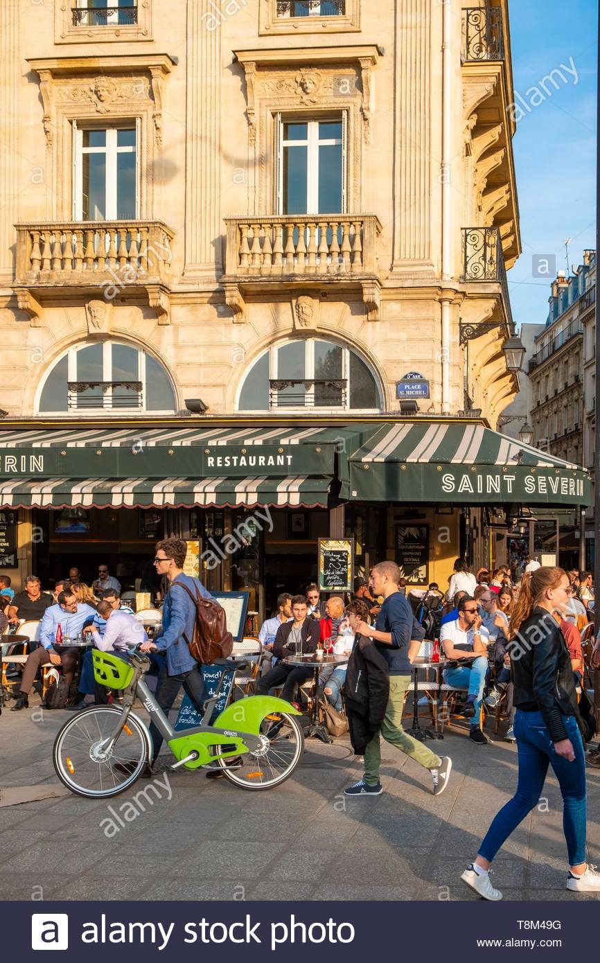 france paris place saint michel saint severin cafe restaurant T8M49G