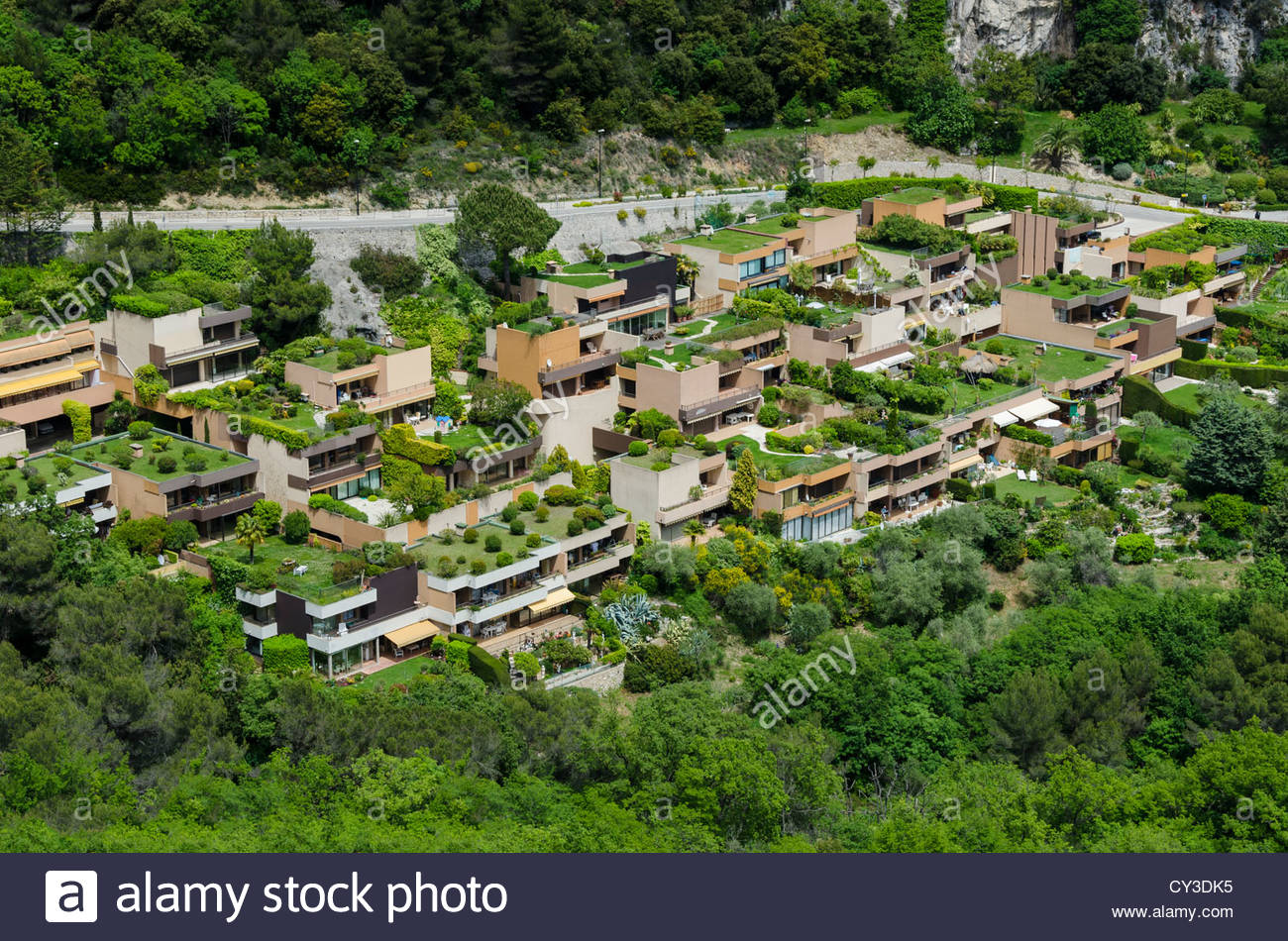 le jardins de libac housing development with roof gardens eze france CY3DK5