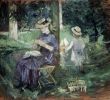 Jardin De Berthe Beau Woman and Child In A Garden 1883 by Berthe Morisot