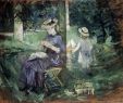 Jardin De Berthe Beau Woman and Child In A Garden 1883 by Berthe Morisot