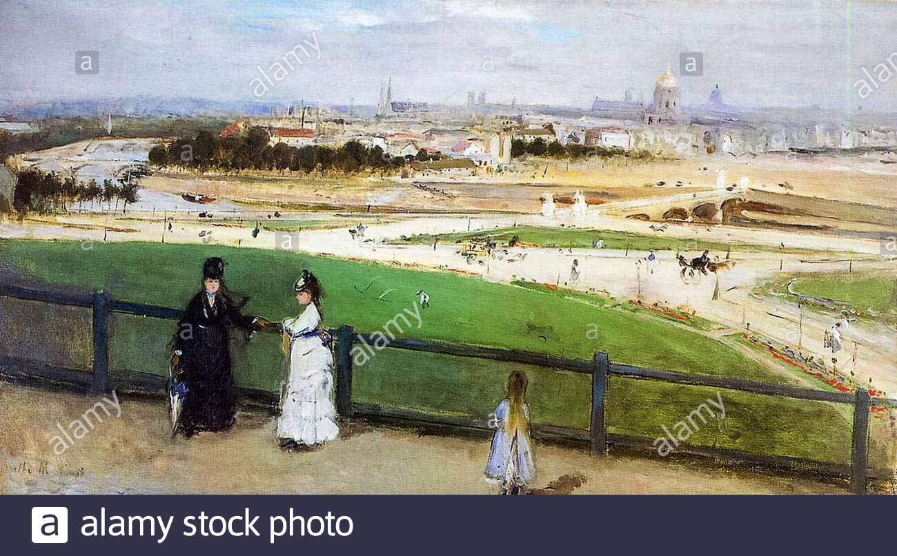 berthe morisot view of paris from the trocadero landscape painting 1872 2AJY6E9
