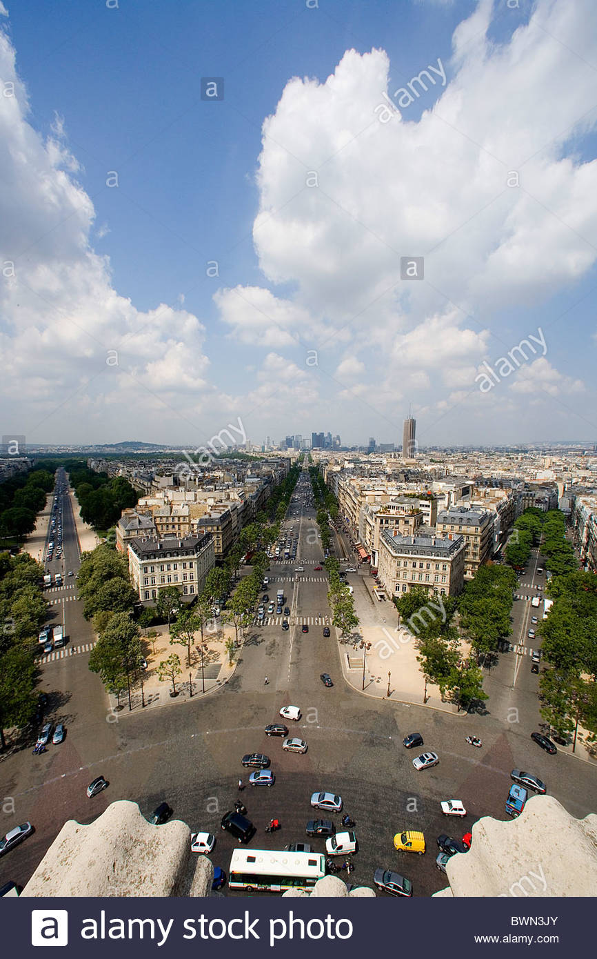 france europe paris city view from arc de triomphe triumphal arch BWN3JY
