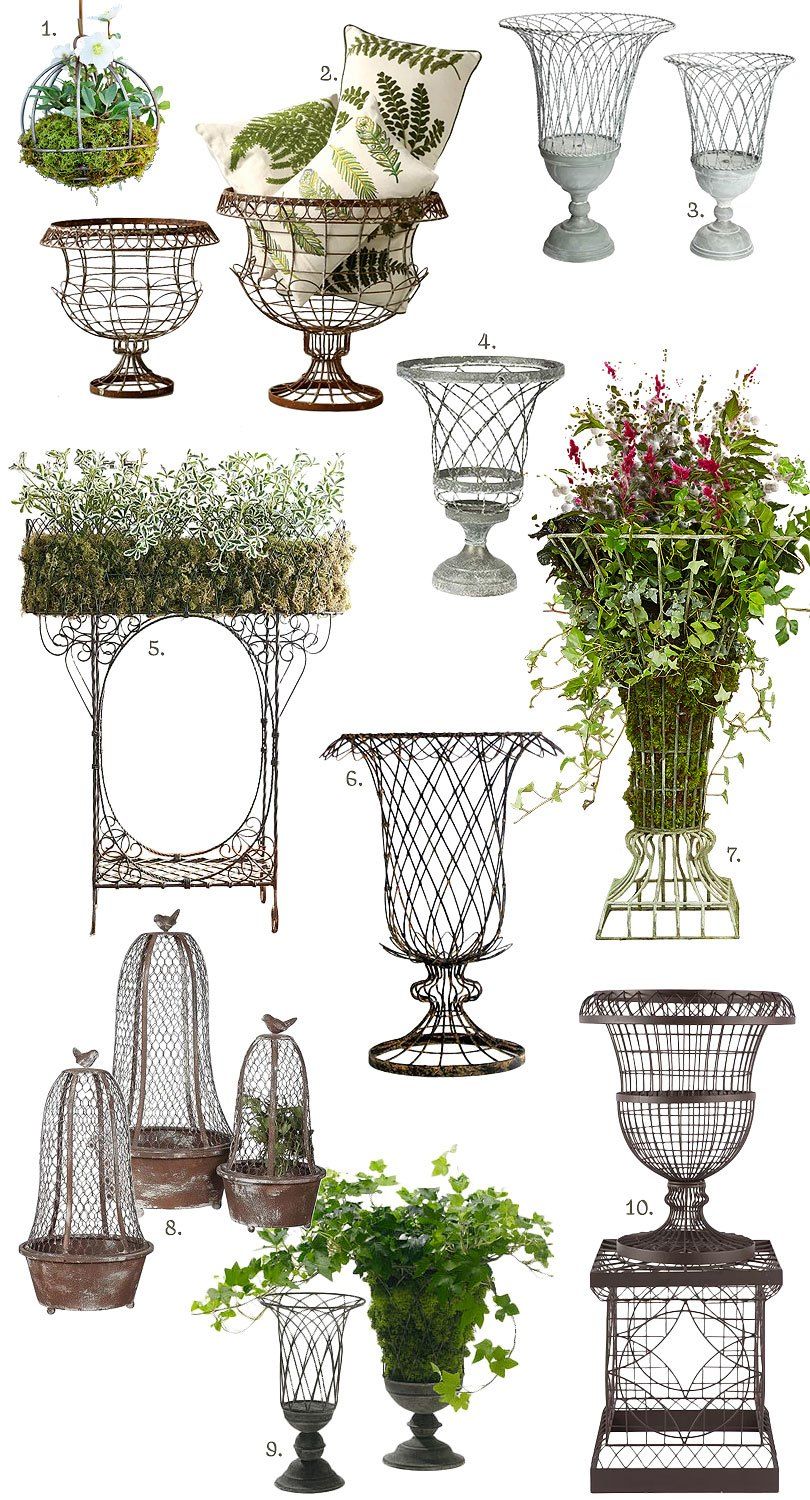 Jardin De France Nouveau French Inspired Outdoor Wire Planters