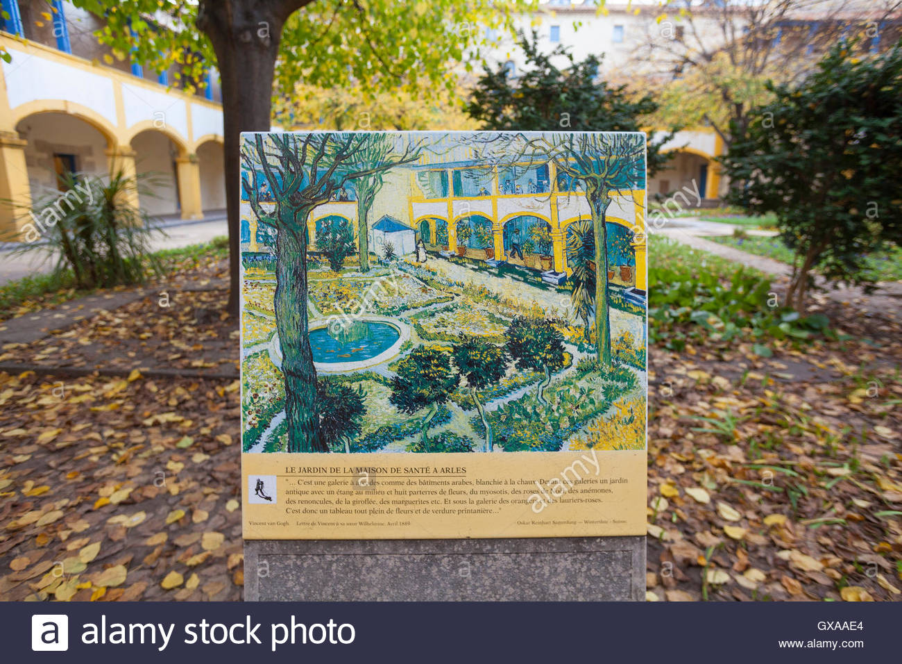 arles vincent van goghs town hospital courtyard htel u france provence GXAAE4