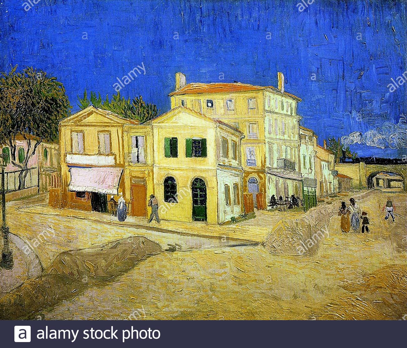 the yellow house or vincents house at arles la maison jaune 1888 painting by vincent van gogh very high resolution and quality image 2B1AP40
