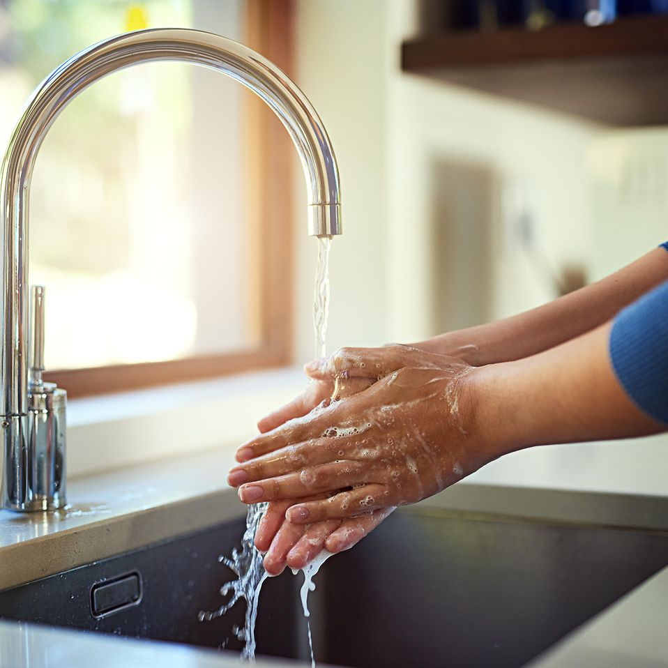 washing hands