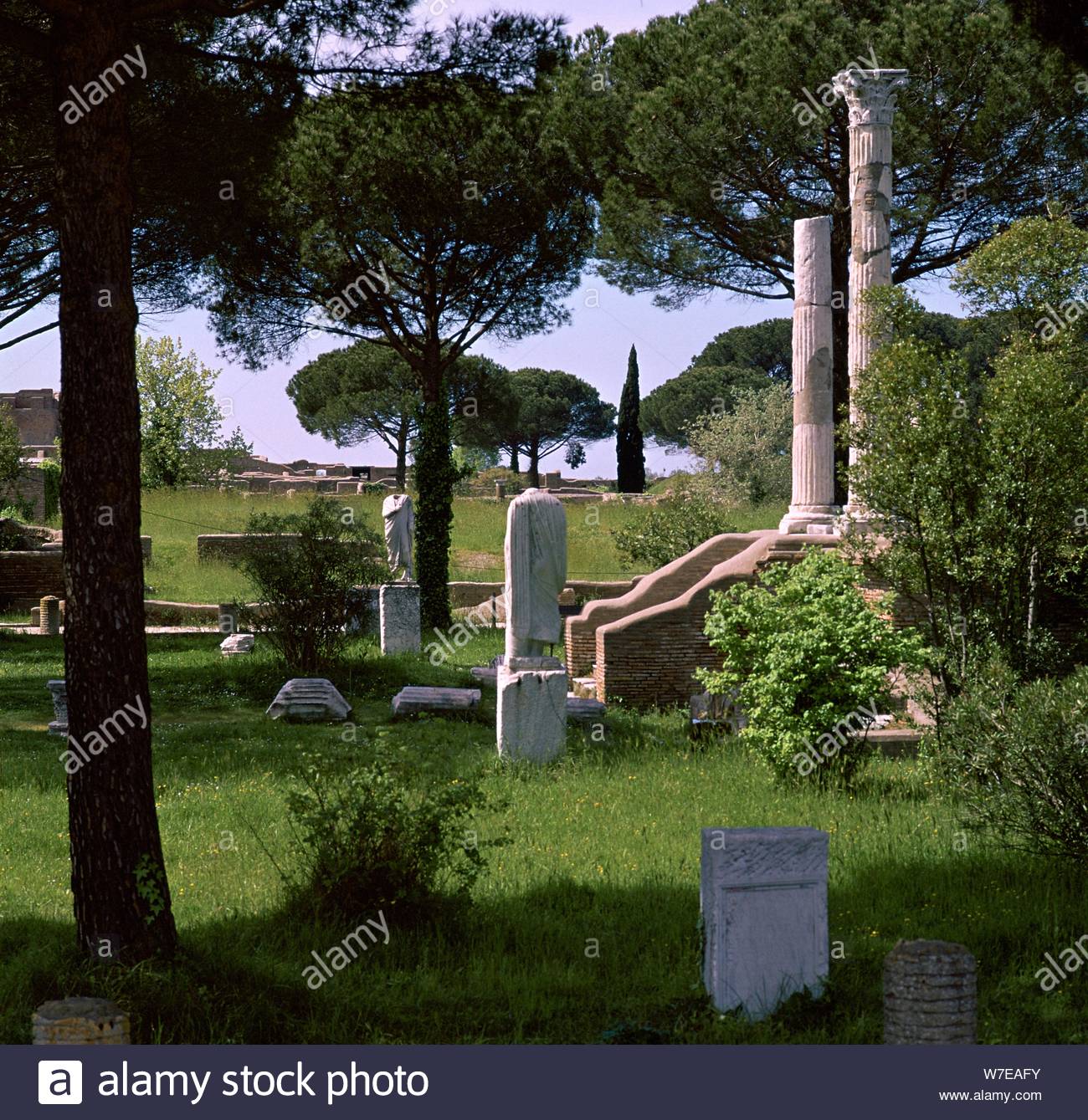 remains of the temple of ceres in the roman port of ostia 1st century artist unknown W7EAFY