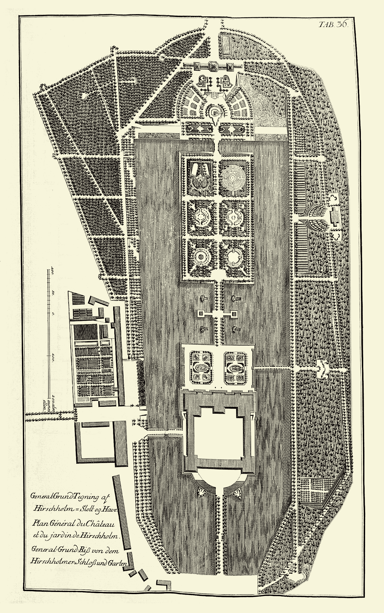 Hirschholm Slot og Have 1749 Laurids de Thurah