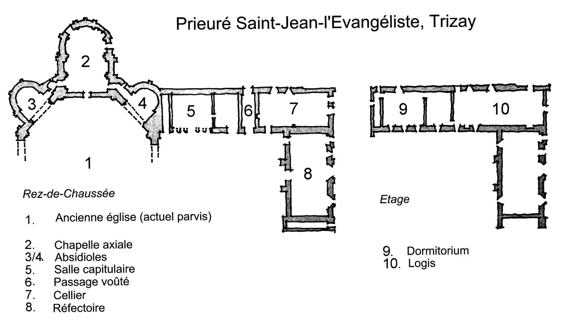 17 trizay plan du prieuré saint jean l évangéliste