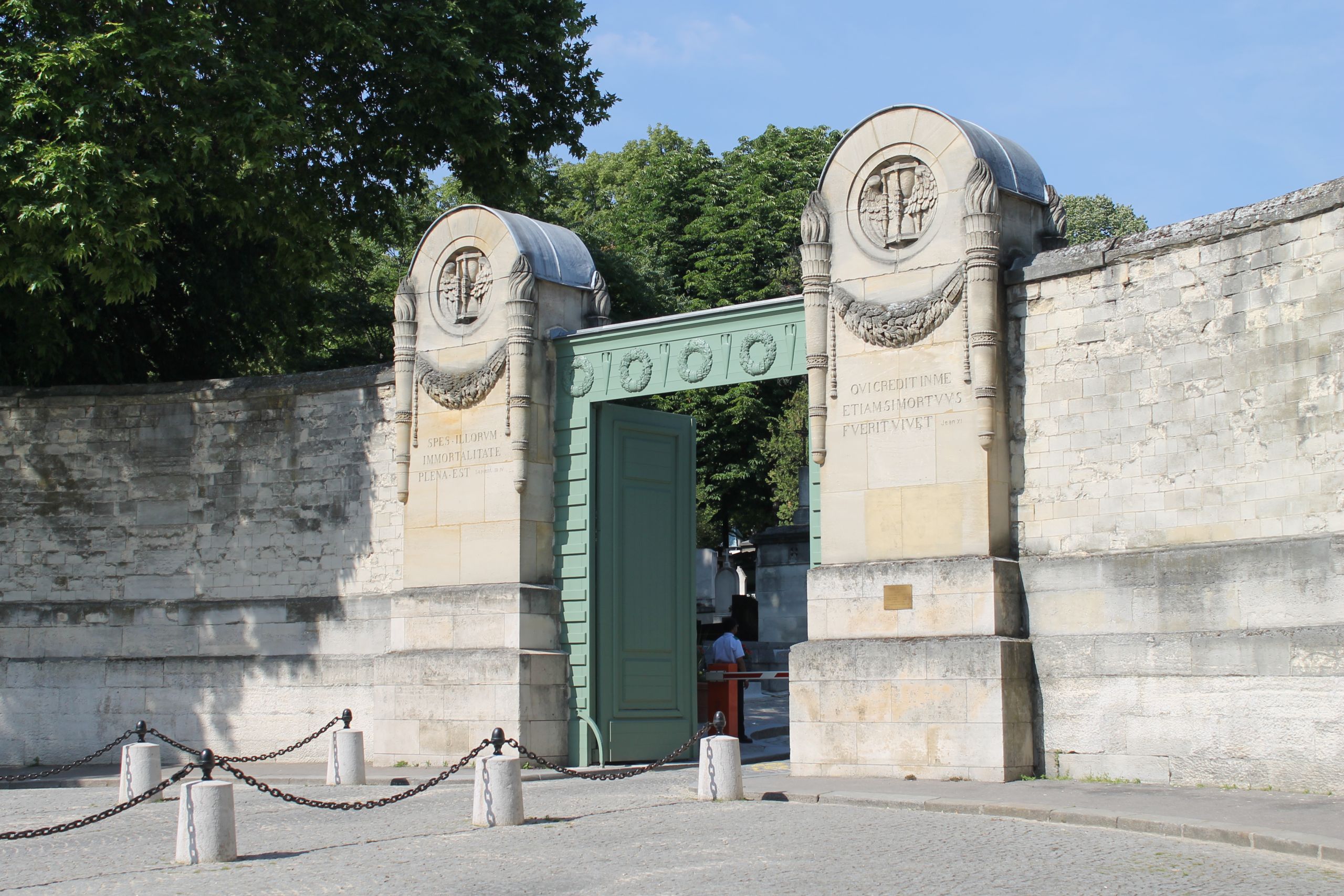 Main gate of the Père Lachaise Cemetery Paris 13 June 2014