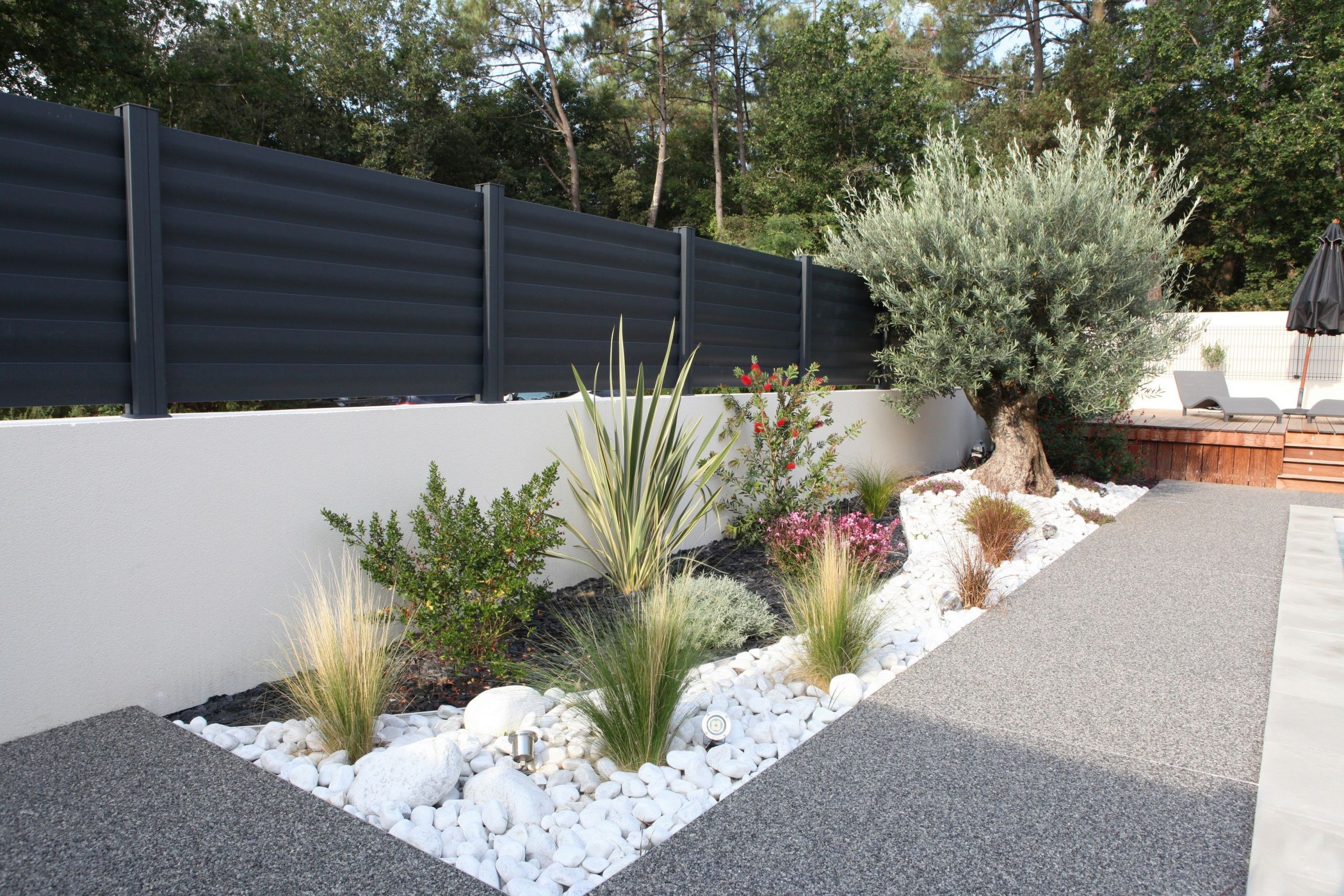 jardin paysager exemple clotures aluminium modele brise vue menuiserie cloturel of jardin paysager exemple scaled