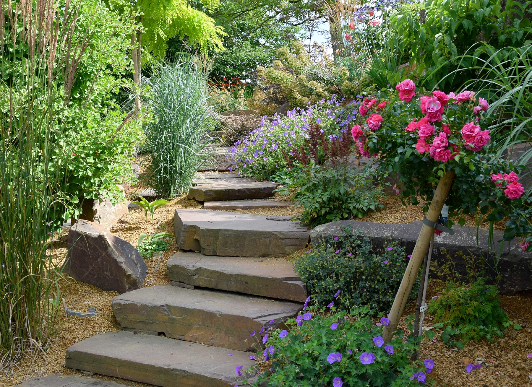 amenagement jardin paysager escalier gres paysages conseil orne