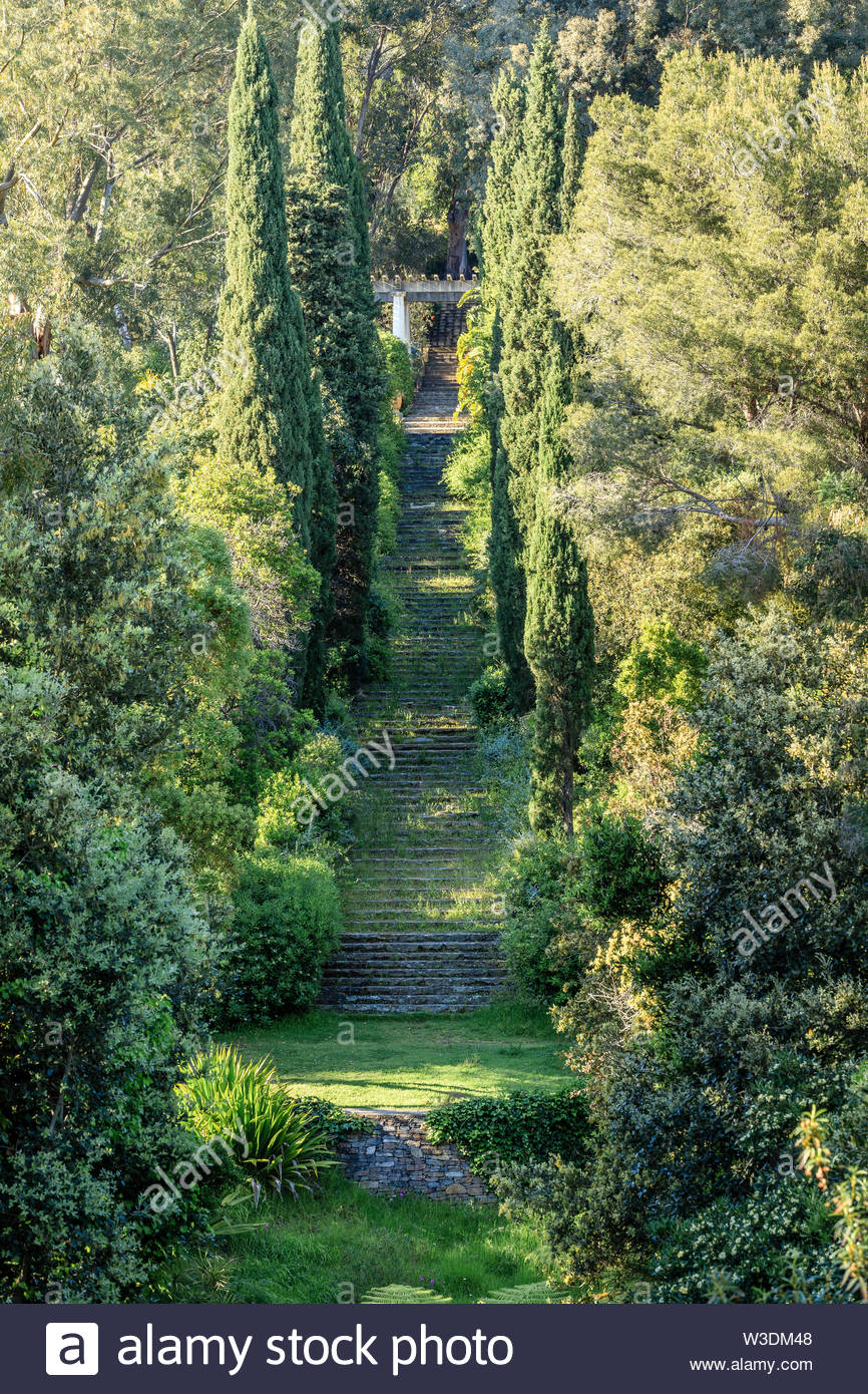 france var rayol canadel sur mer the domaine du rayol mediterranean garden property of the conservatoire du littoral the great pespective and th W3DM48