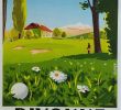 Jardin Rayol Canadel Nouveau Affiche Ancienne originale Golf Divonne Les Bains Olivier