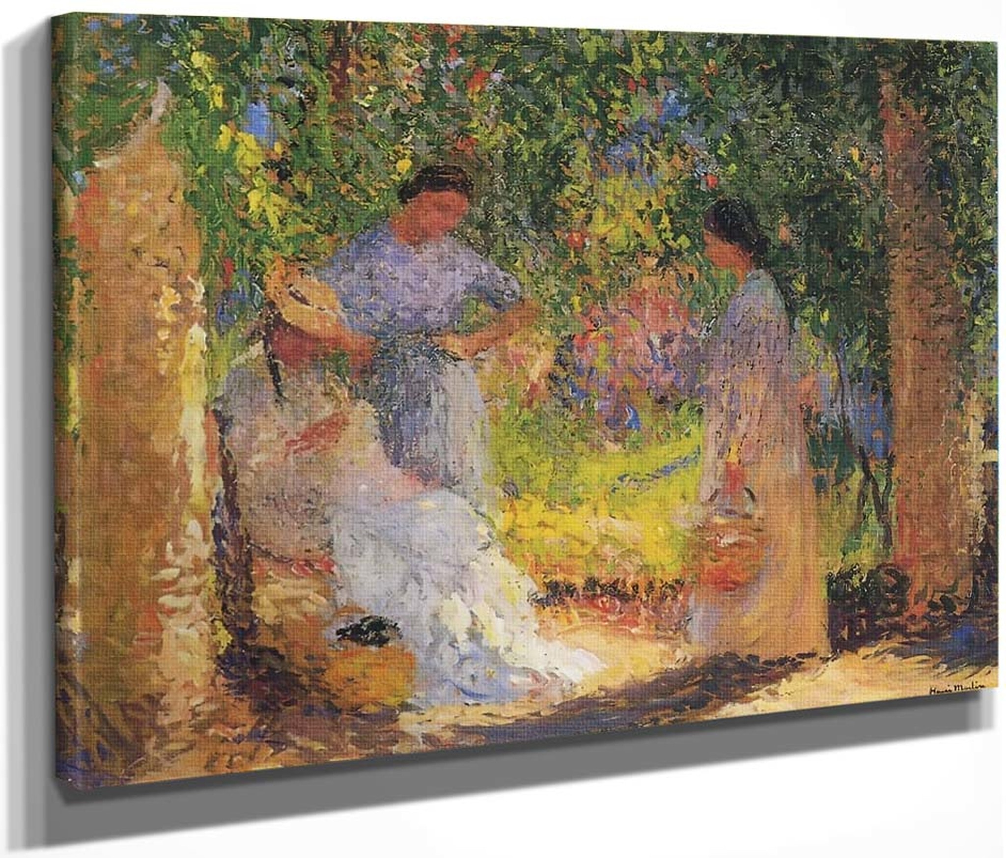 trois femmes dans un jardin henri martin henri martin