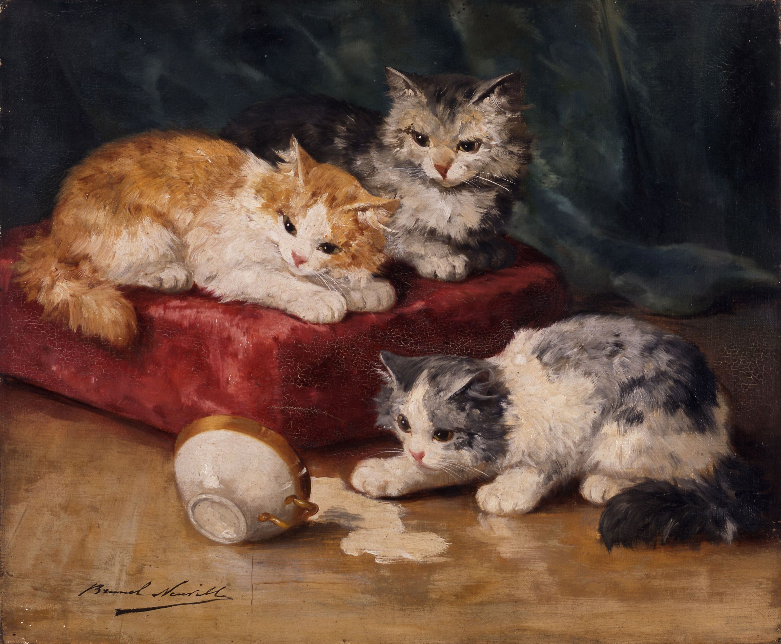 Les chats Alfred Arthur Brunel Neuville musée d art et d histoire de Saint Brieuc DOC 94b