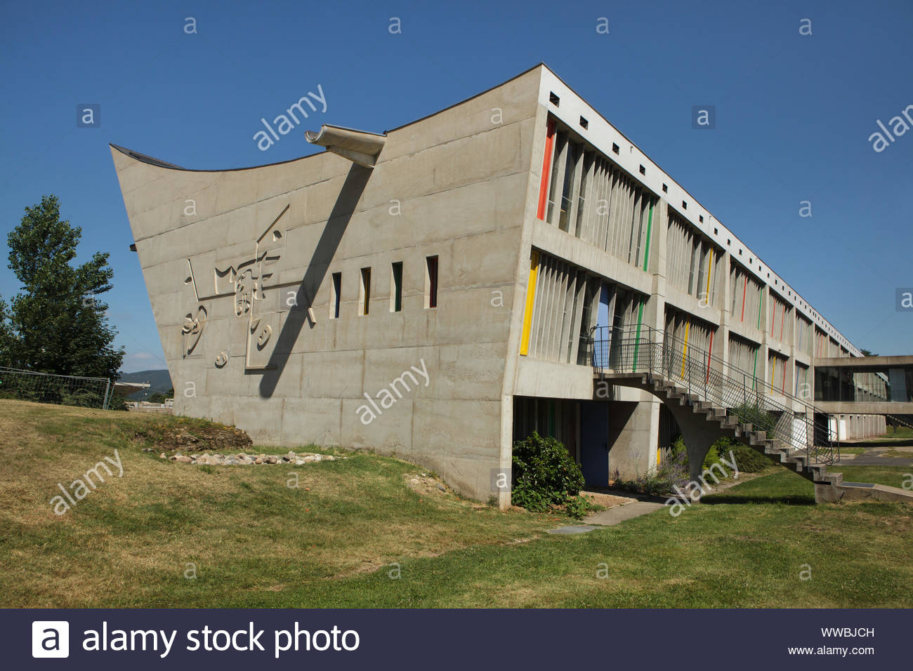 cultural centre maison de la culture de firminy vert designed by swiss modernist architect le corbusier 1965 in firminy near lyon france WWBJCH