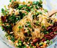 Le Jardin Des Pates Beau orange orzo Salad with Almonds Feta and Olives