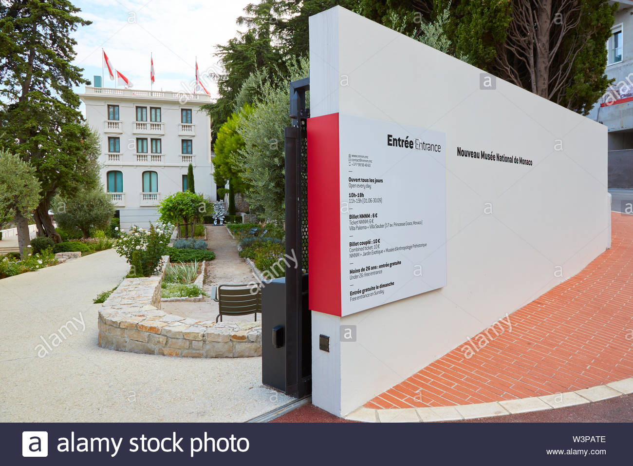 monte carlo monaco august 20 2016 villa paloma contemporary art museum entrance gate and garden in a summer day in monte carlo monaco W3PATE