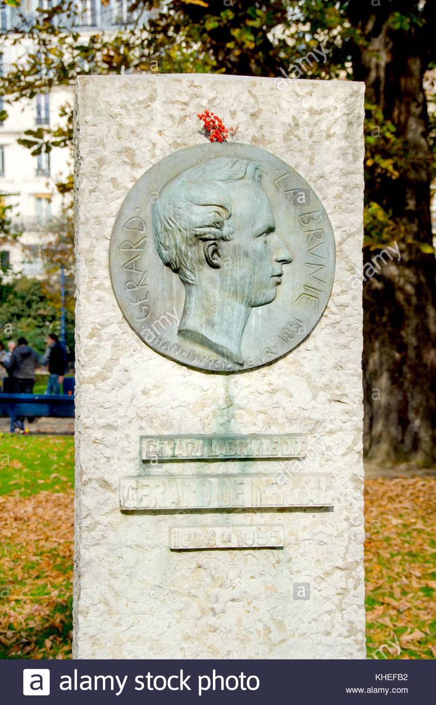 paris france jardin du luxembourg 6th arr monument to gerard labrunie KHEFB2