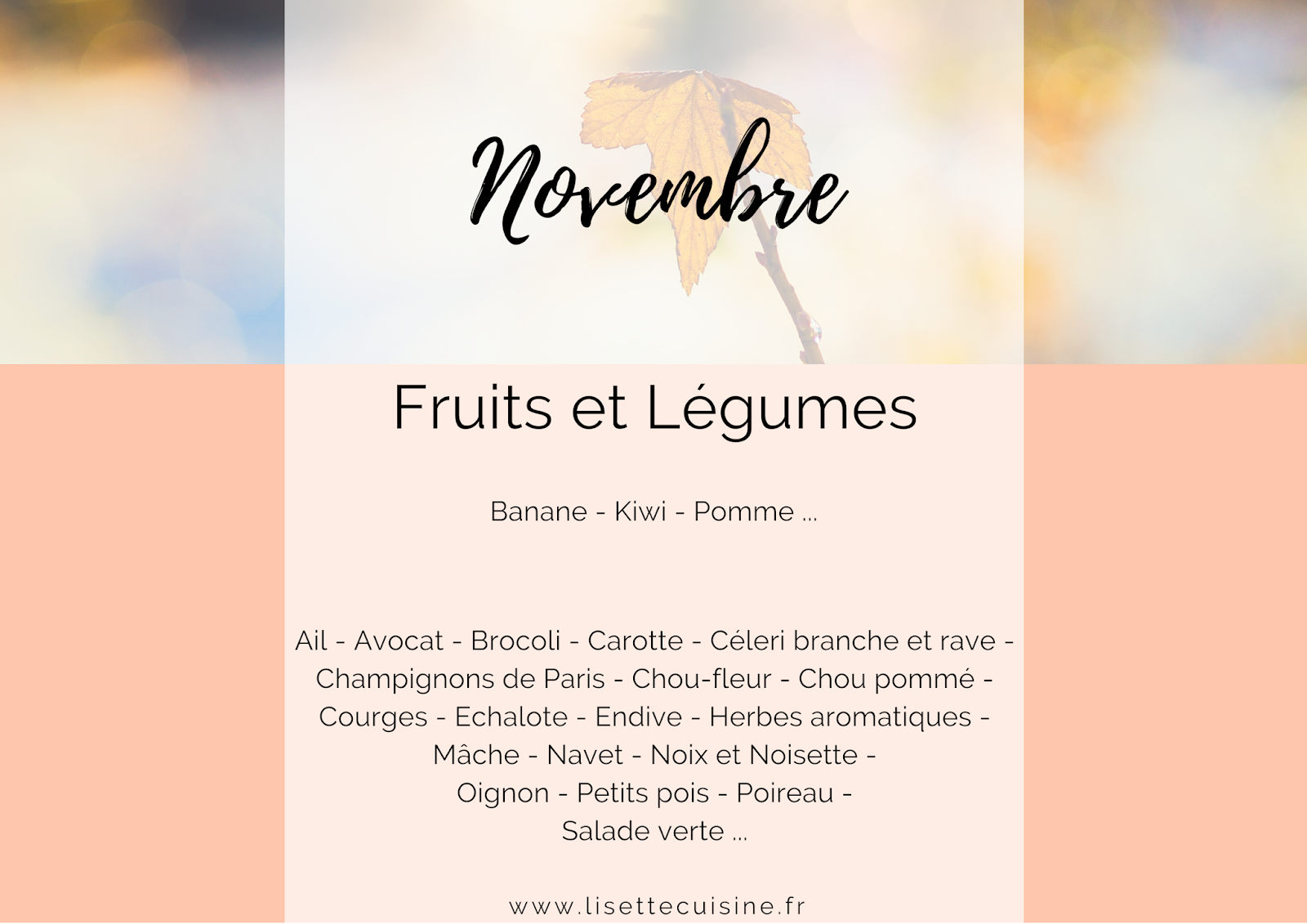 Fruit et légumes de saison novembre