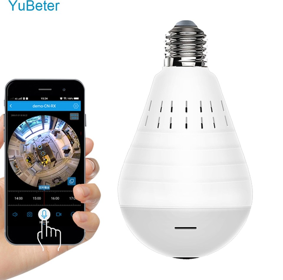 YuBeter 960P Wireless Panoramic Camera Bulb 360 Degree Fisheye Lens Home Security Video font b Surveillance