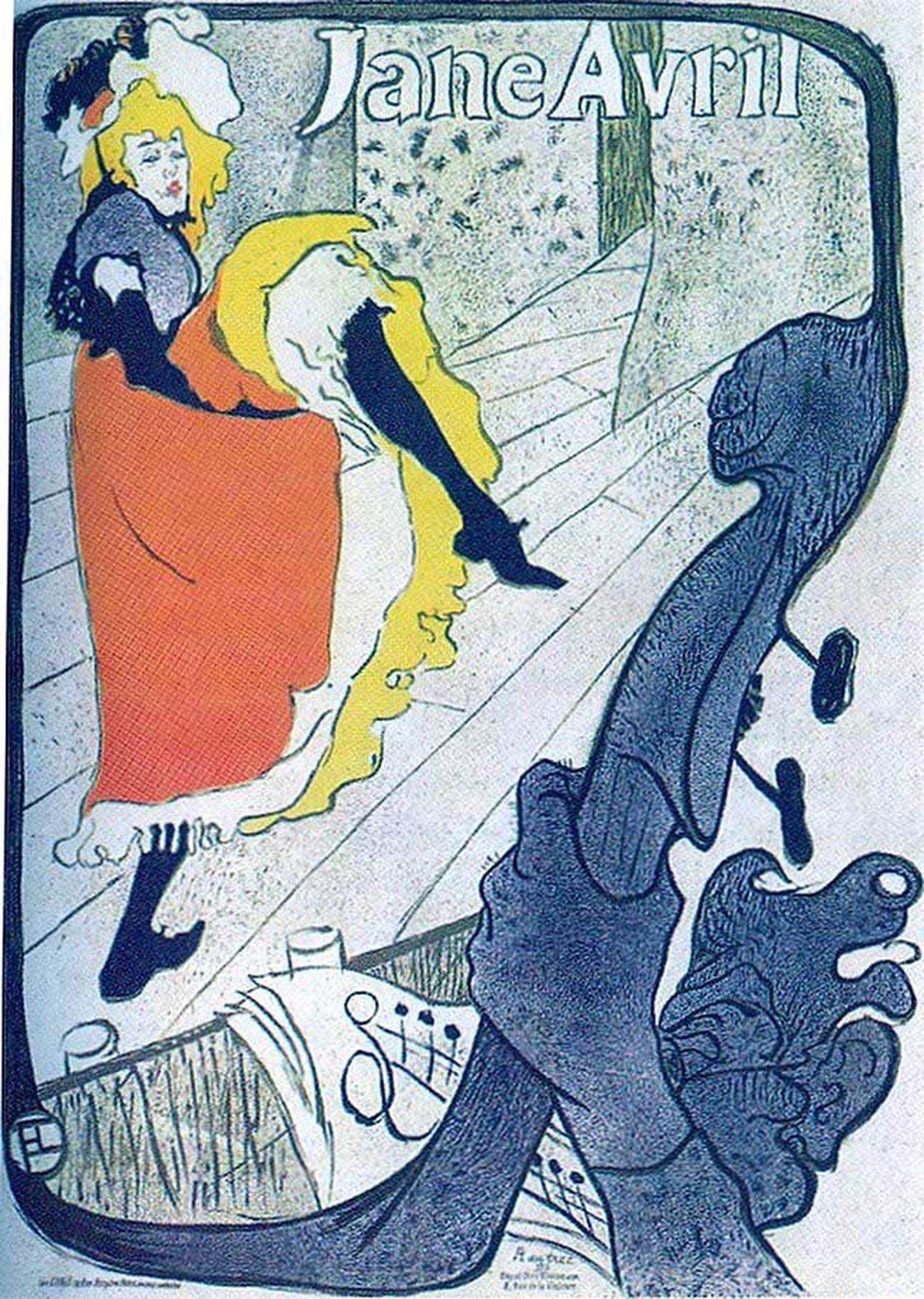 Logo Jardin Frais Jane Avril at the Jardin De Paris 1893 by Henri De toulouse Lautrec