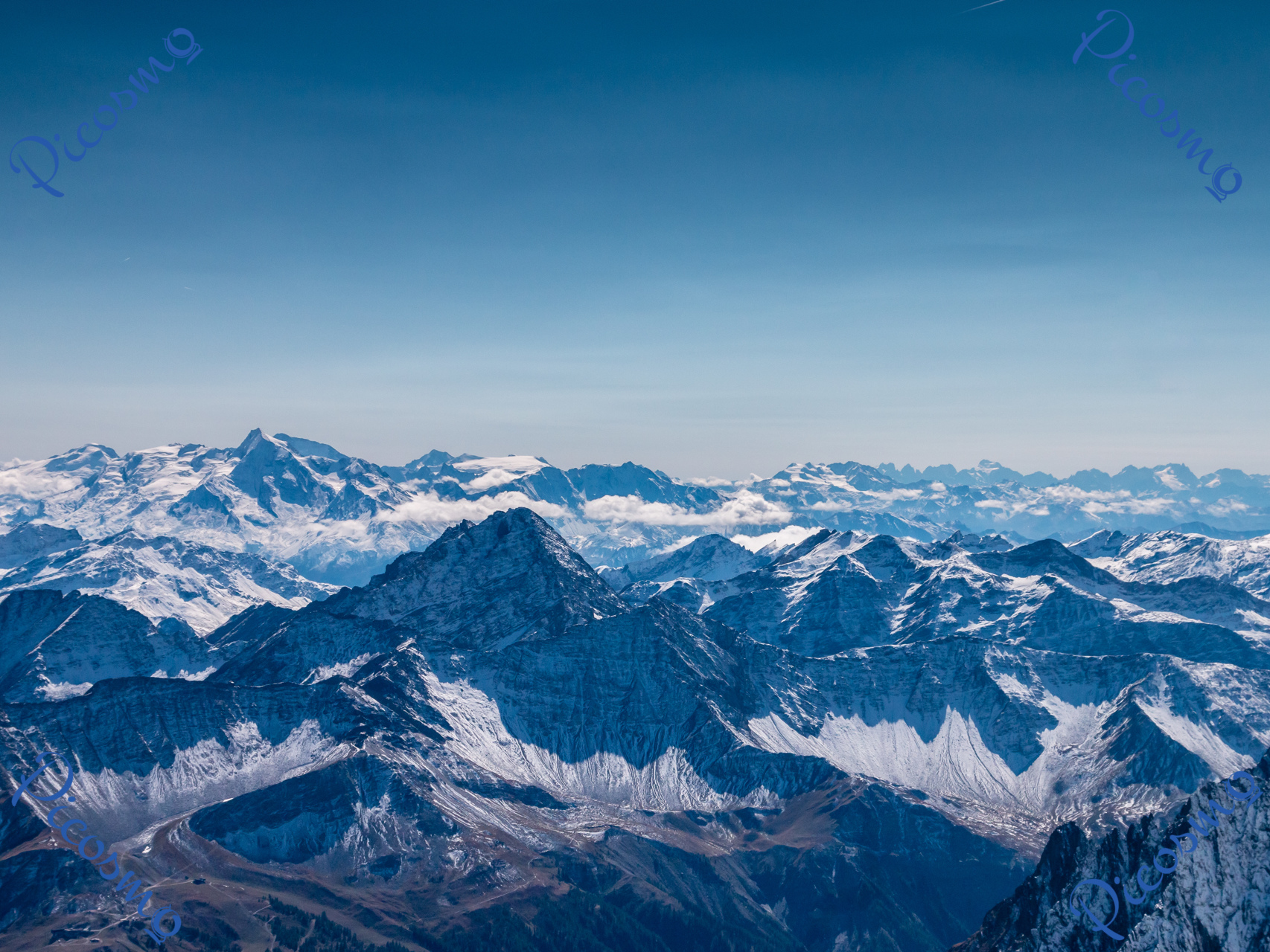 PIC Blick vom Mont Blanc nach Italien Leinwand 1 33