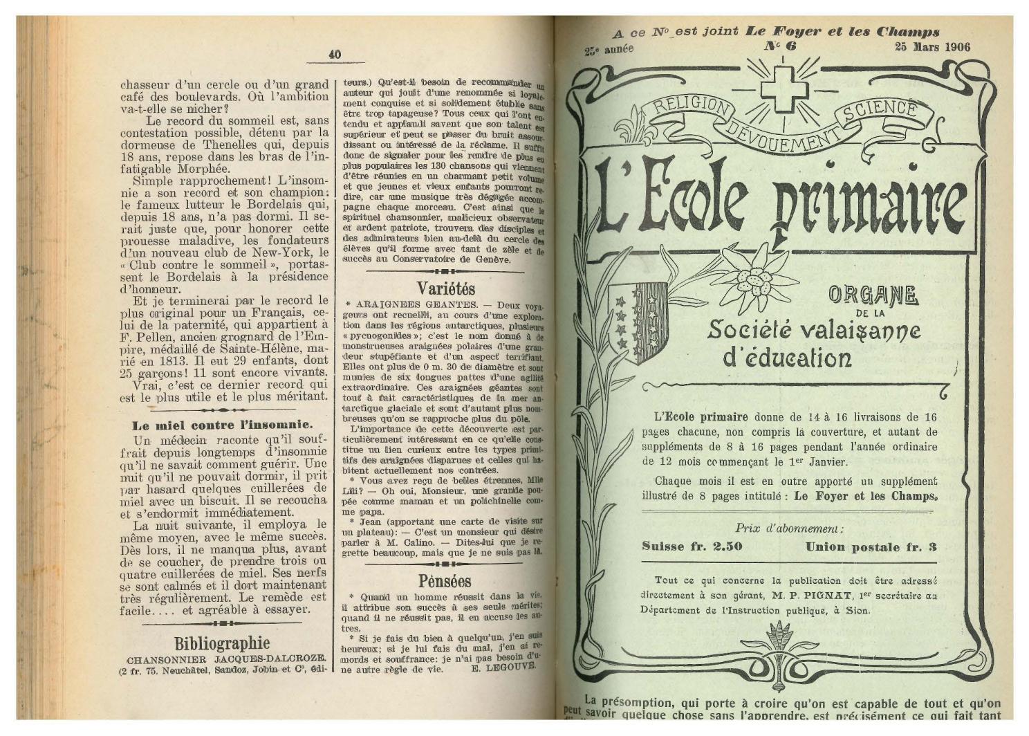 Paravent Extérieur Génial No 06 L Ecole Primaire 25 Mars 1906 by Résonances Mensuel