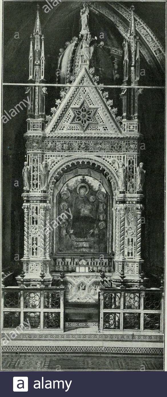 florence gistrat mu nal de florence on lenterrasous le pav de la cathdralele plus grand de ses dis ciples qui greffa la brancheflorentine sur le tronc pisanfut andra arcagnuolo lor cagna orfvre architectesculpteur peintre et potemais cest par lorfvrerie que mena orcagna presquetous les florentins nous la vons vu pour les peintresdbuteront dans les boutiquesdorfvres et jusqu celliniils brilleront par des qualitsdorfvrerie lart du travaildlicat lart surtout denca drer de sertir pour ainsidire les figures et les scnesplastiques en dlgantes ar chitectu 2AG08CY