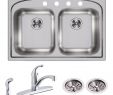 Pergola Alu Brico Depot Élégant Elkay Pergola All In One Drop In Stainless Steel 33 In 4 Hole Double Bowl Kitchen Sink with Faucet and Drain