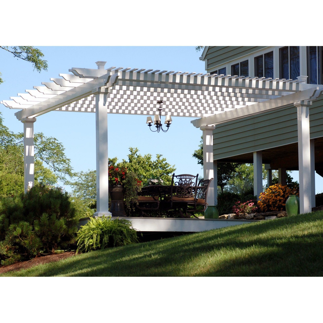 vinyl pergola kits home depot bradenton vinyl freestanding 8 ft pergola white in 2019 from vinyl pergola kits home depot