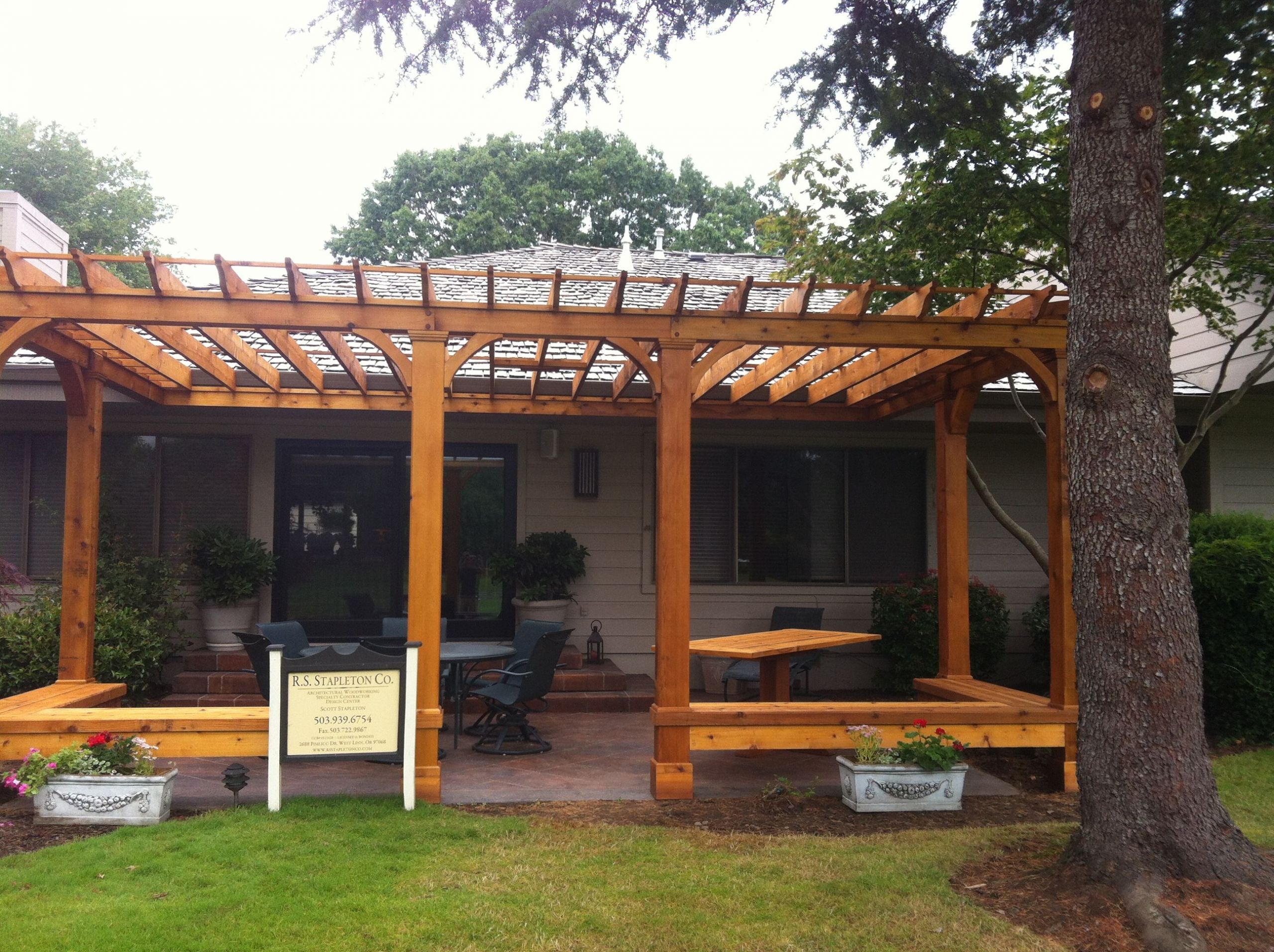 Pergola Bois Nouveau Cedar Pergola with Built In Bench Seating