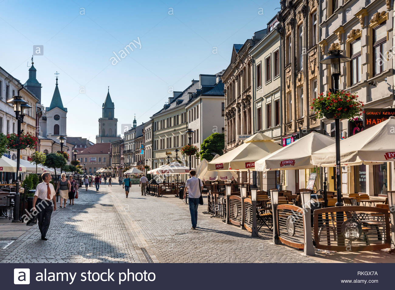 pedestrian only section of krakowskie przedmiescie street near old town section of lublin malopolska aka lesser poland region poland RKGX7A