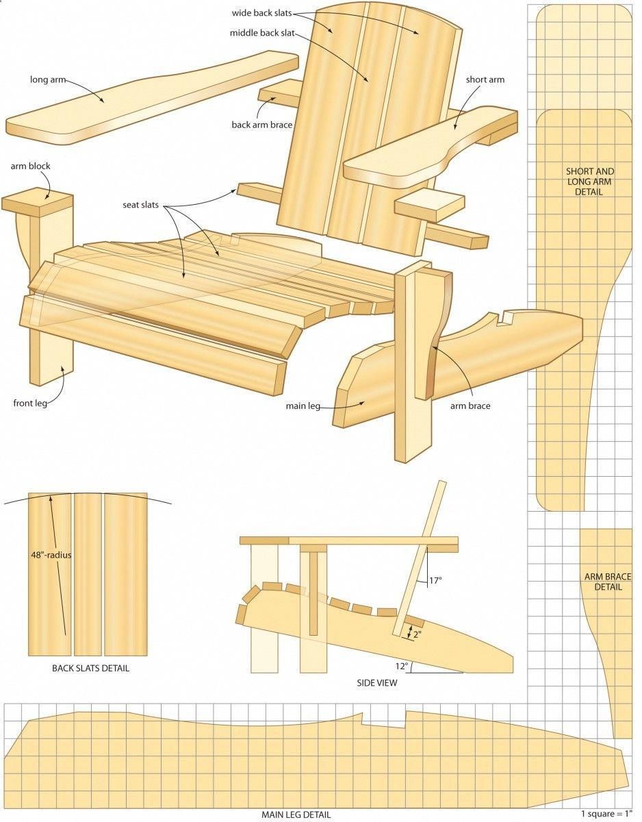 Plan Adirondack En Cm