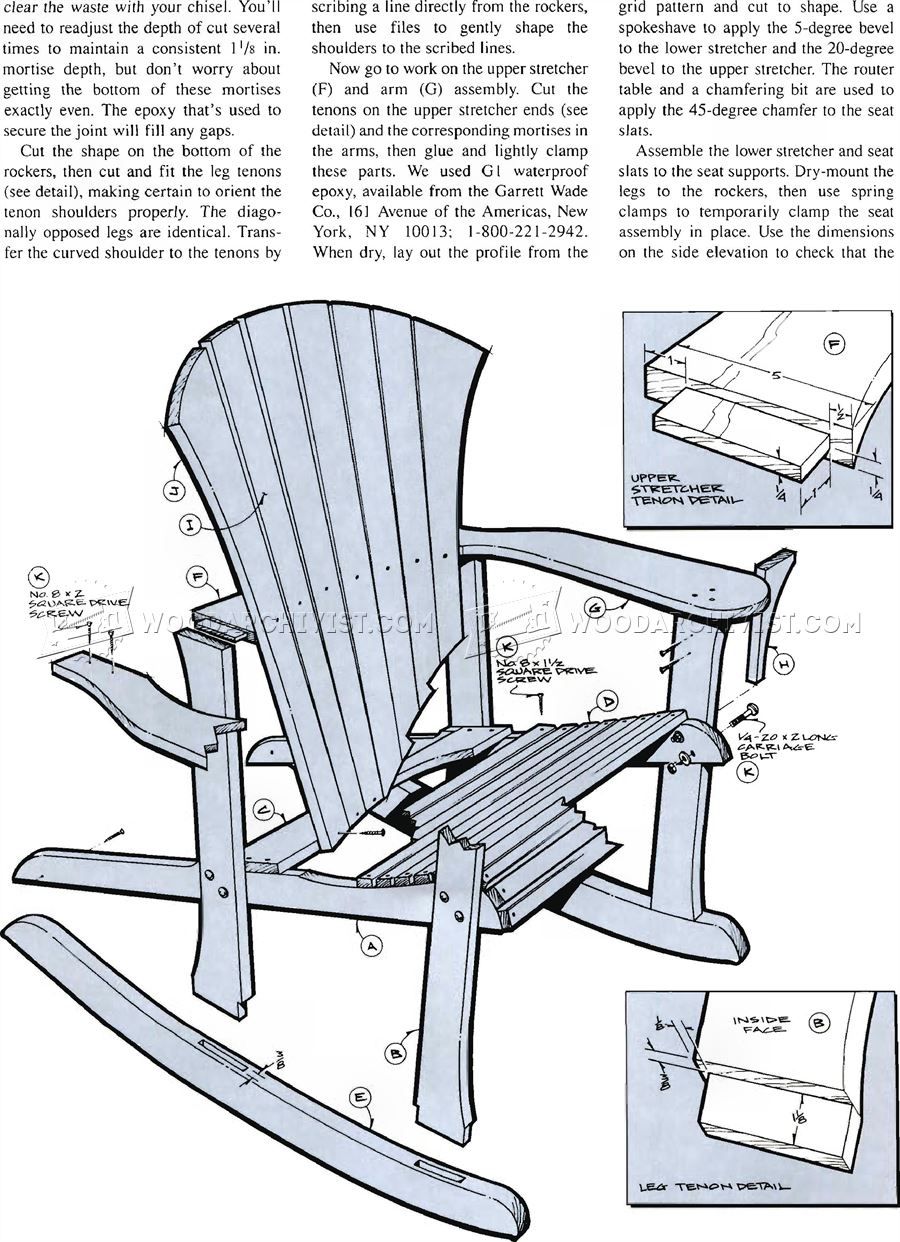 Plan Fauteuil Adirondack Nouveau 1860 Adirondack Rocking Chair Plans Outdoor Furniture