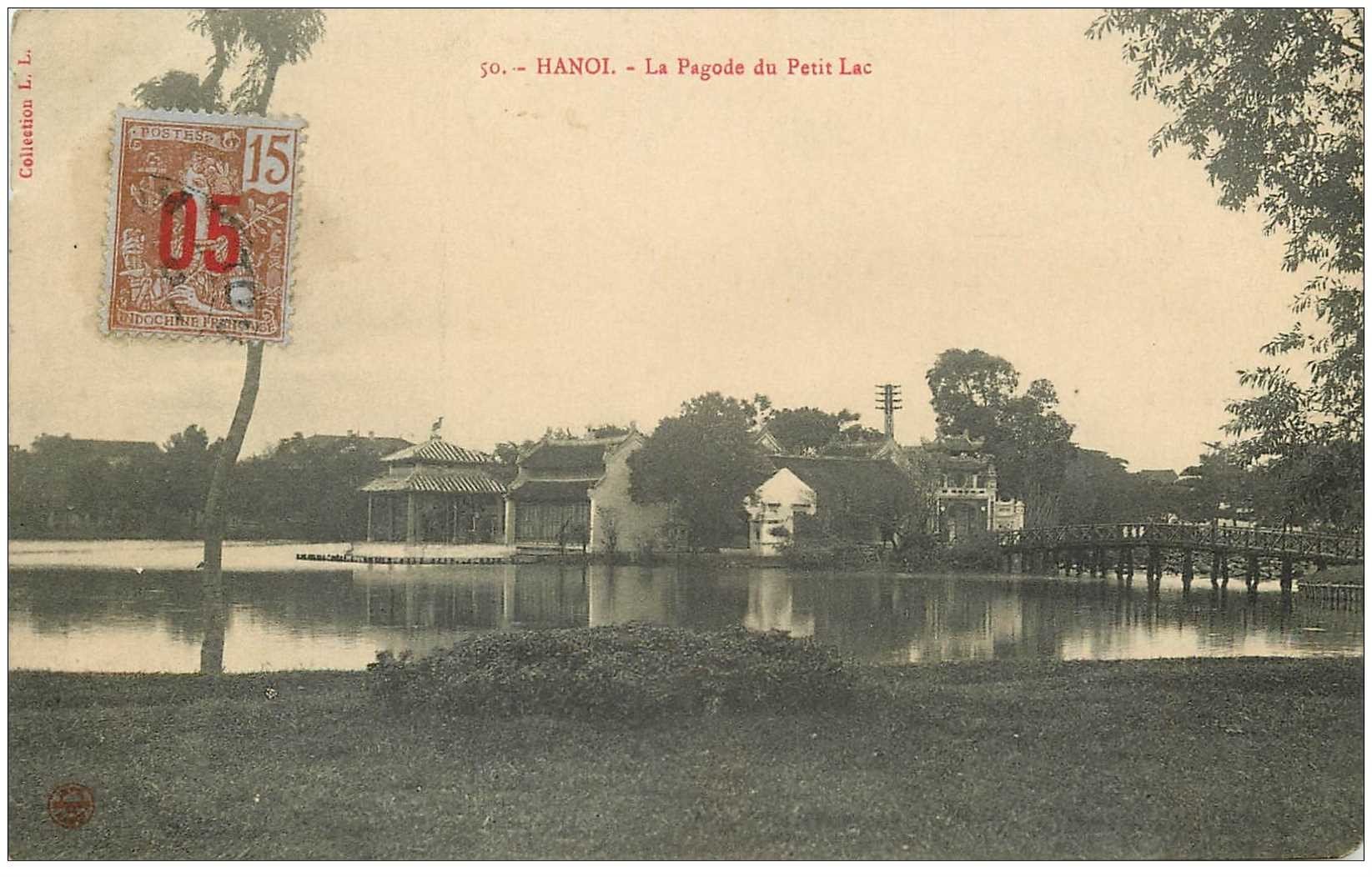 Punaise De Jardin Frais Viet Nam Hanoi Pagode Du Petit Lac Beau Timbre De 15 Centimes Indochine