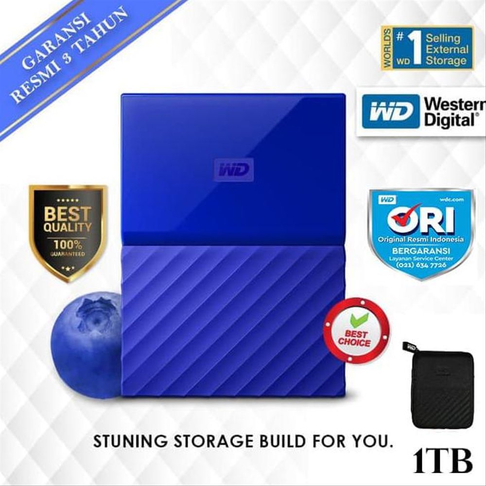 HIGH QUALITY WD My Passport 1TB HD HDD Hardisk Eksternal E