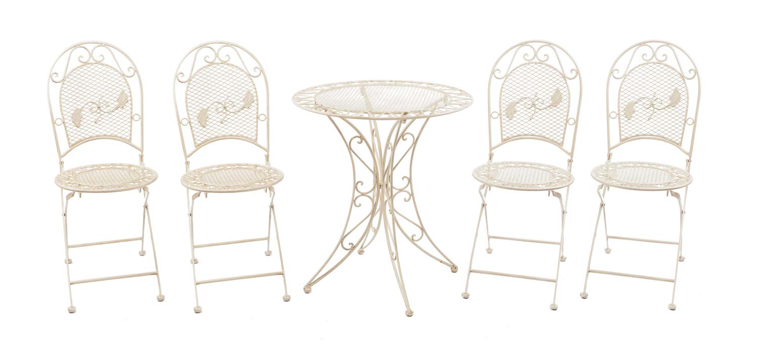 Salon De Jardin Plastique Charmant Salon De Jardin 1 Table Et 4 Chaises Fer Style Antique Cr¨me Blanc