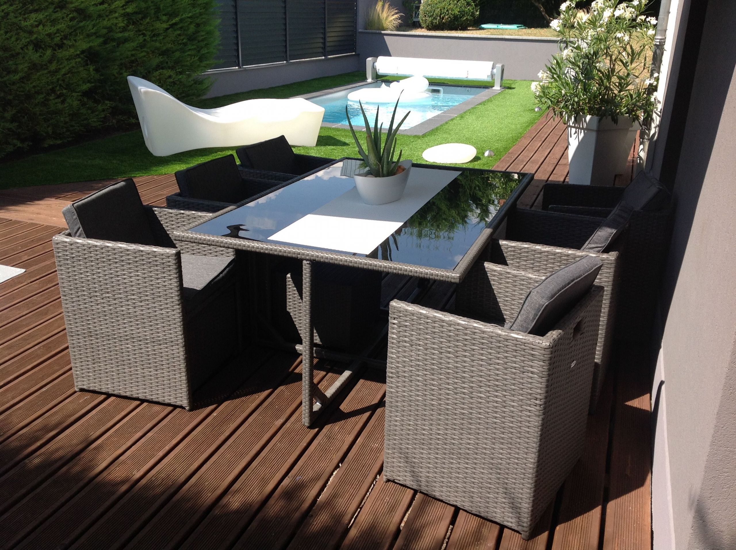 Salon De Jardin Resine Tressee Gris Génial Table De Jardin 6 Fauteuils En Résine Vasto 10 En 2020