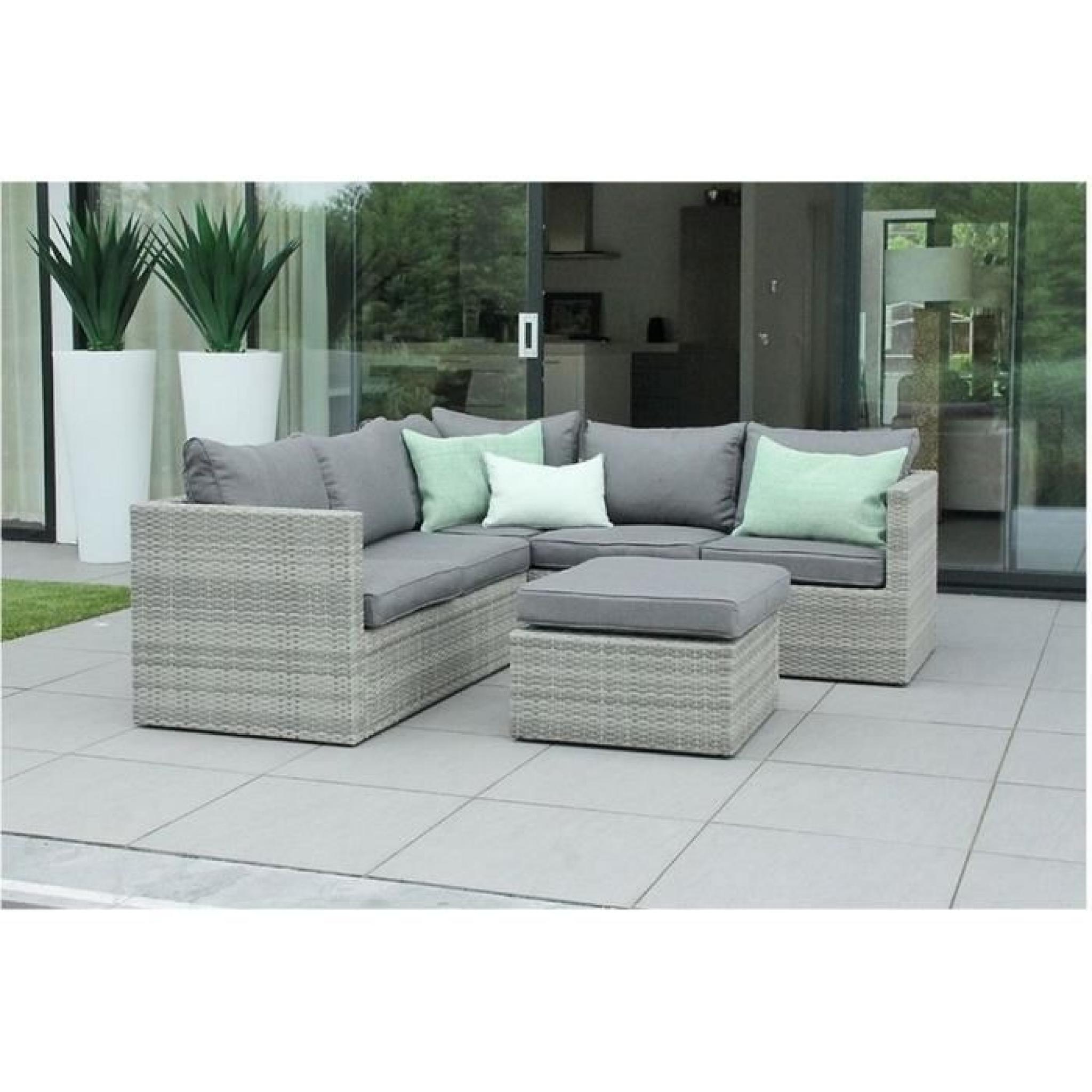 mobilier de jardin en resine tressee design gris b 1