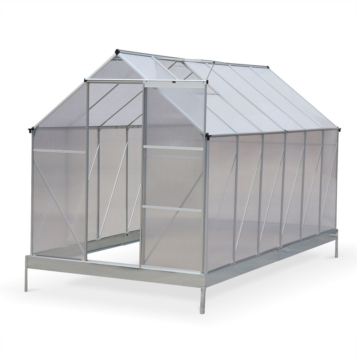 serre de jardin sapin en polycarbonate 7m avec base 2 lucarnes de toit gouttiere polycarbonate 4mm ee15dab1eeceb989f7f80eb2f7bd3de6