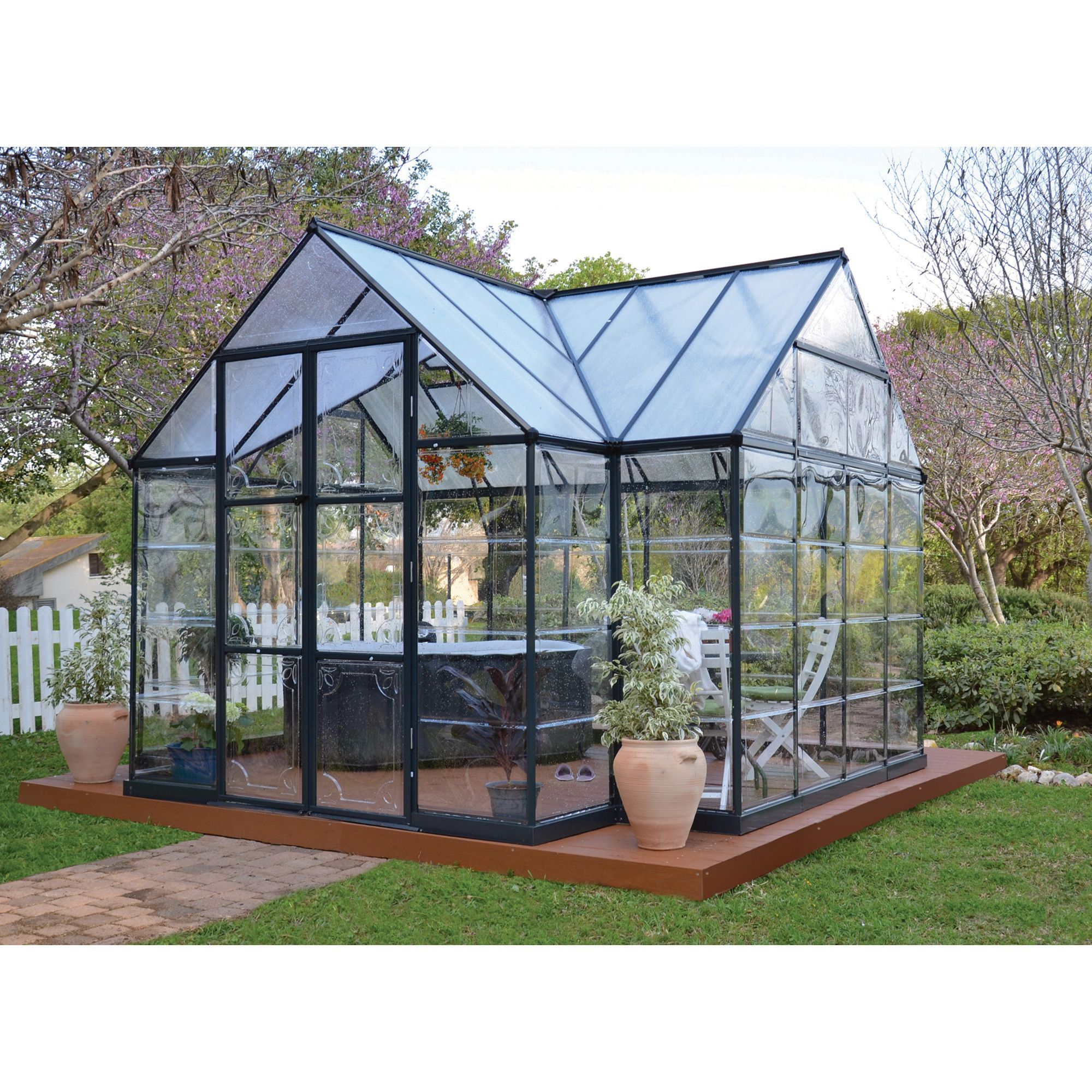 Serre De Jardin Polycarbonate Génial Palram Chalet Four Seasons Greenhouse — 8ft W X 12ft L