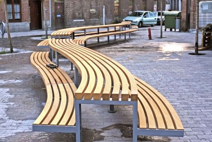 Super Jardin tournai Charmant Picnic Table Curved Outdoor Contemporary tournai