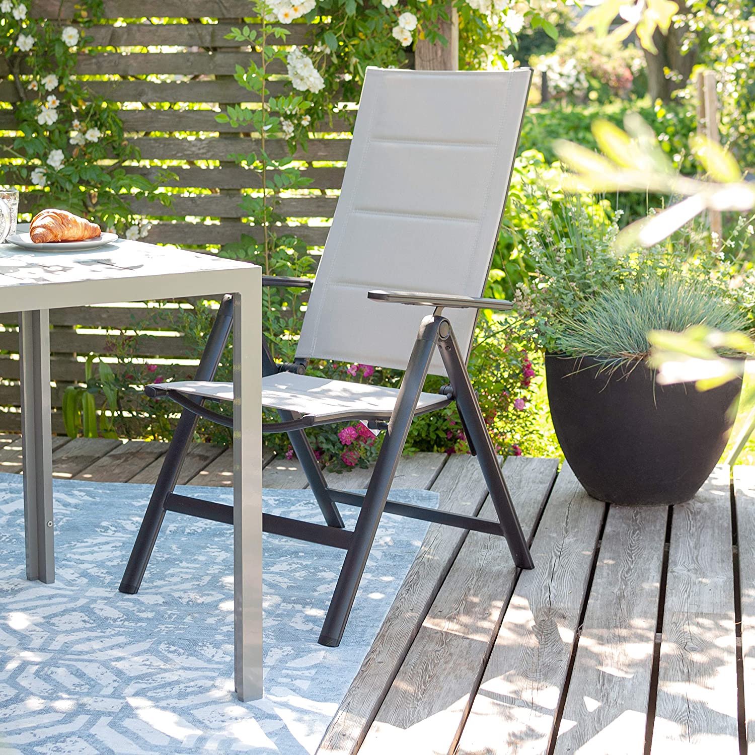 Table De Jardin Aluminium Avec Rallonge Charmant Vanage Fauteuil De Jardin Lot De 2 Chaises Pliantes