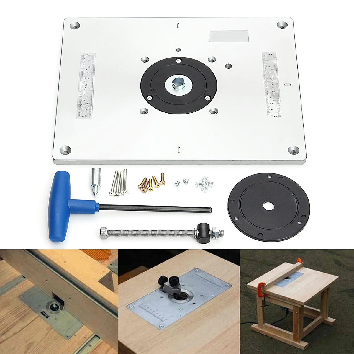 En aluminium Table de Toupie Plaque D insertion Pour Populaire Routeur Tondeuses Modèles Gravure Machine DE