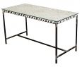 Table Élégant Rectangular Table with An Iron Frame and A Lattice Woven top