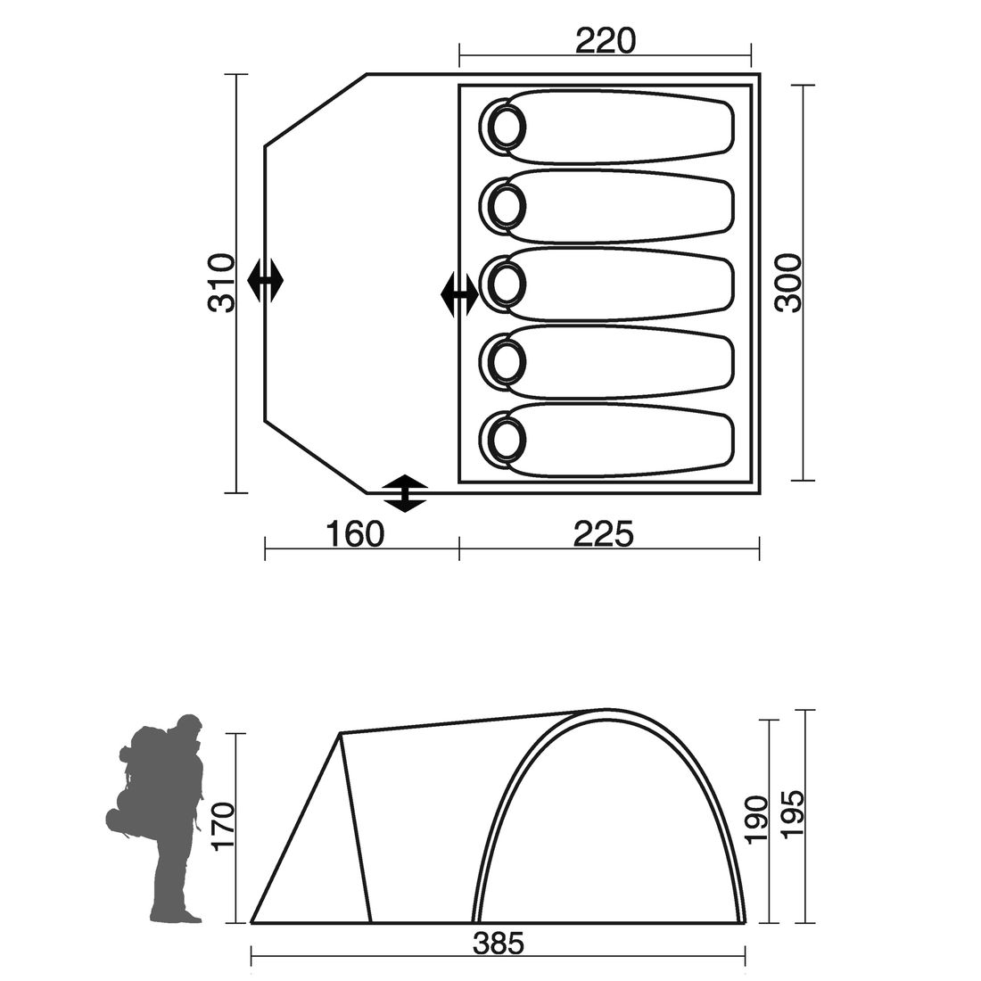 Tentes De Jardin Frais 10t Tente Corowa Arona Tente D´me 5 Hommes Tente Familiale Imperméable 5000mm Tente Camping